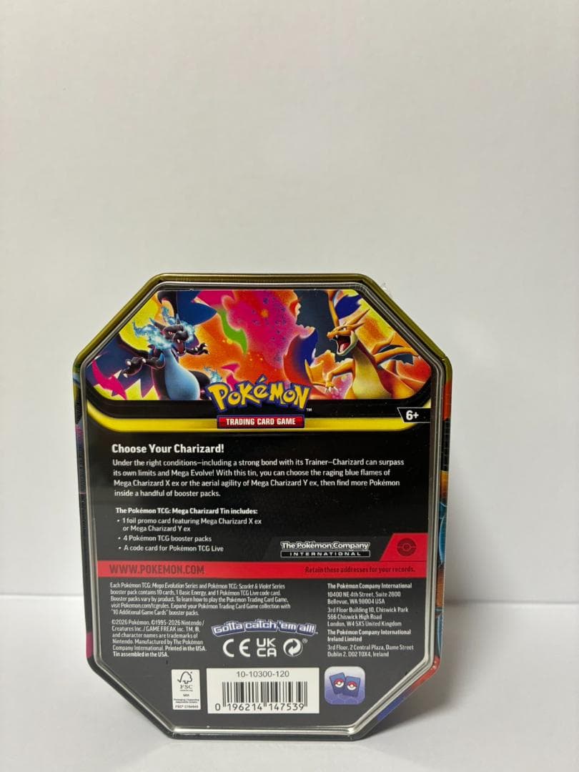 新品未開封 シュリンク付き 英語版 メガリザードンX＆Y缶セット