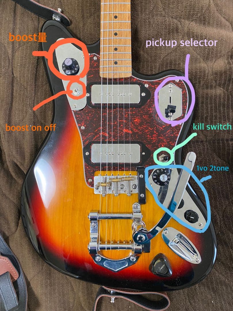 bacchus バッカス bjm-1-rtm ジャズマスタータイプ 改造品