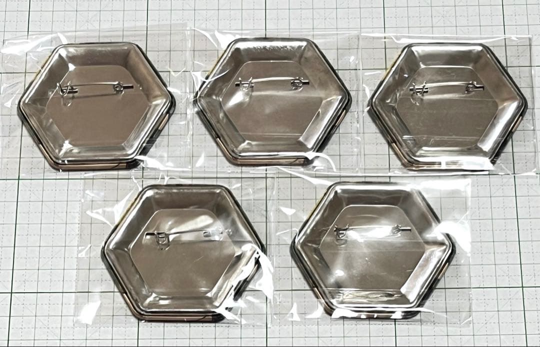 銀魂 一番カフェ 六角形 缶バッジ 土方十四郎　5点