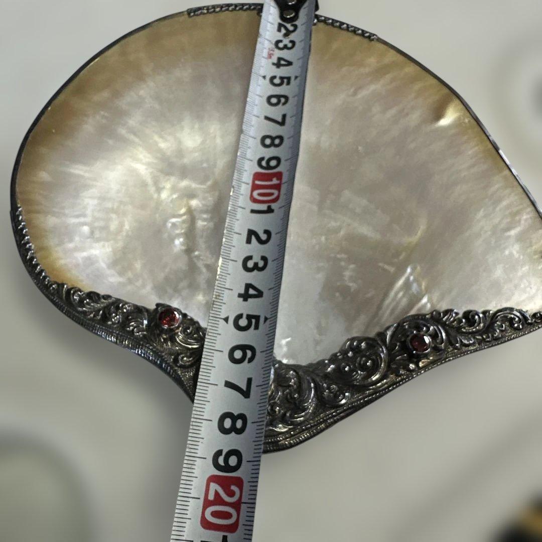 シルバー，銀，小物入り，真珠母貝の装飾皿