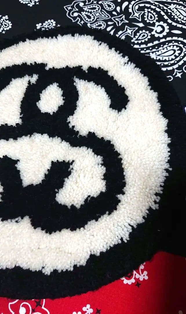 レアカラー STUSSY×Gallery1950 円形 ラグマット 黒×白