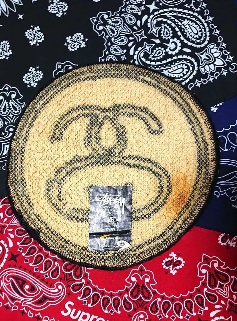 レアカラー STUSSY×Gallery1950 円形 ラグマット 黒×白