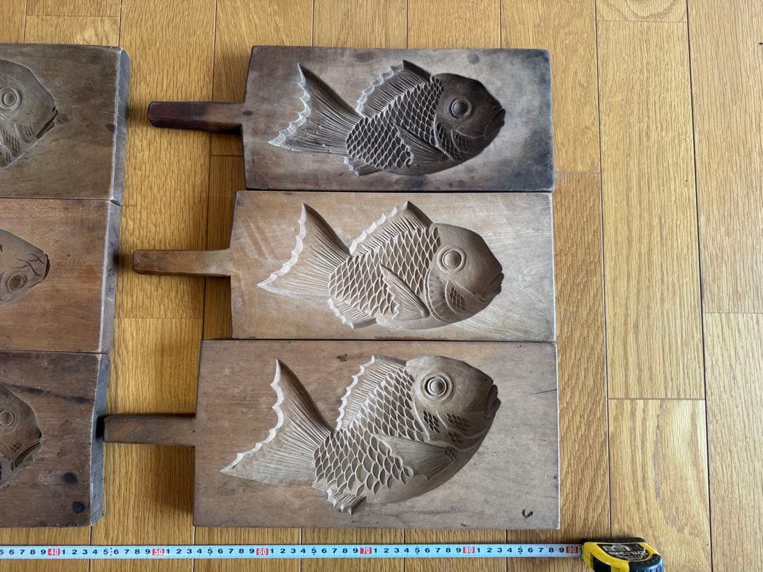 木製 魚型 和菓子型 菓子型　木枠　お菓子　古道具　古民具　調理器具　鯉