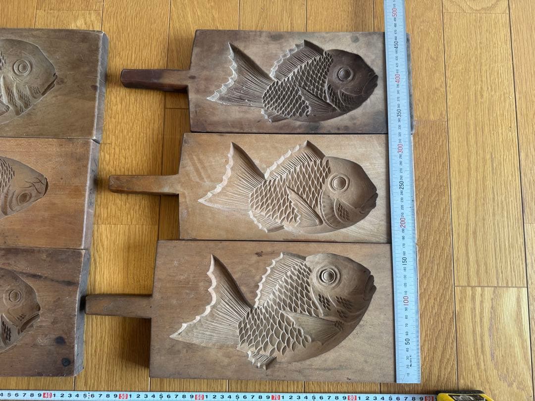 木製 魚型 和菓子型 菓子型　木枠　お菓子　古道具　古民具　調理器具　鯉