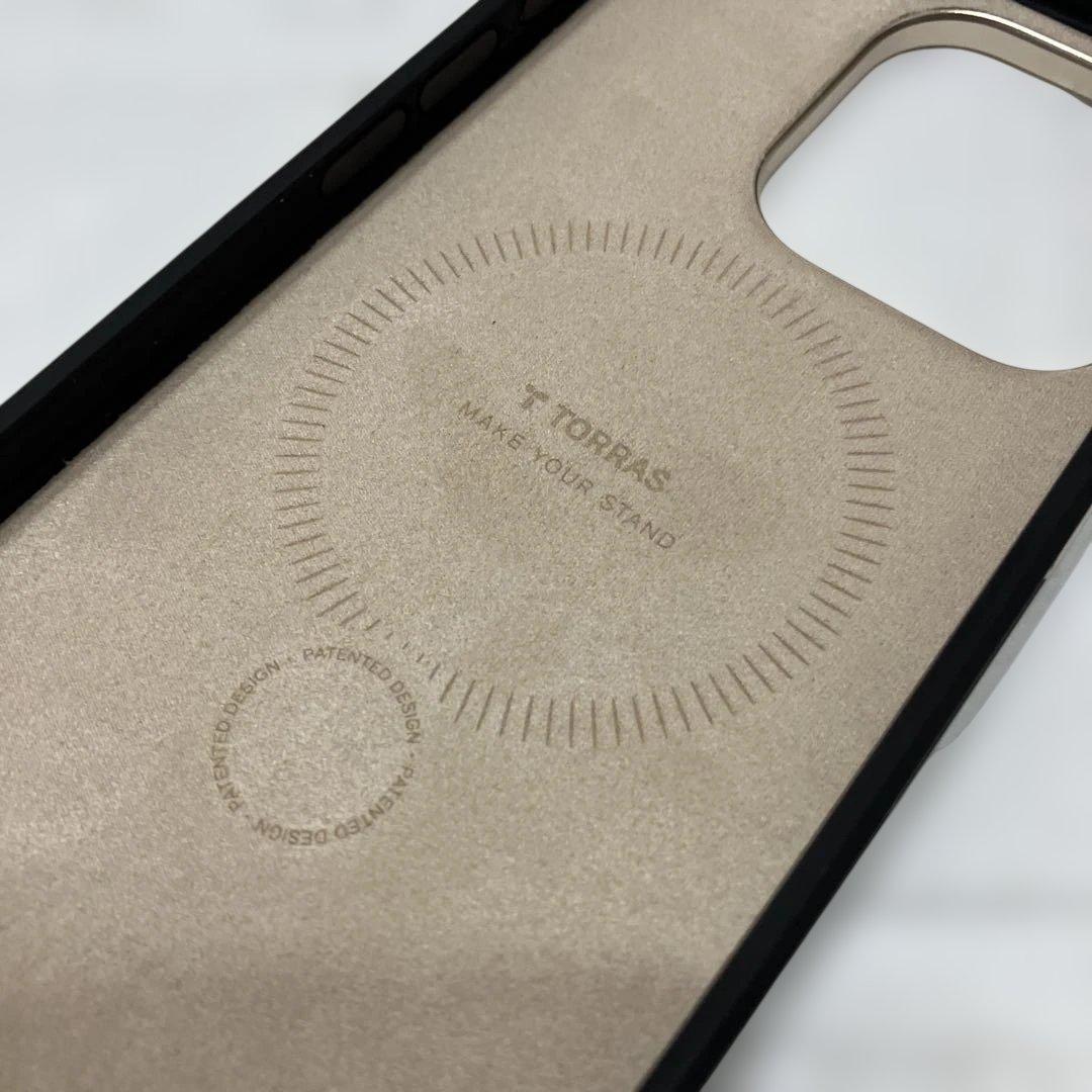 TORRAS iPhone 16 Pro用ケース 革 ゼンマイ式 パールグレー