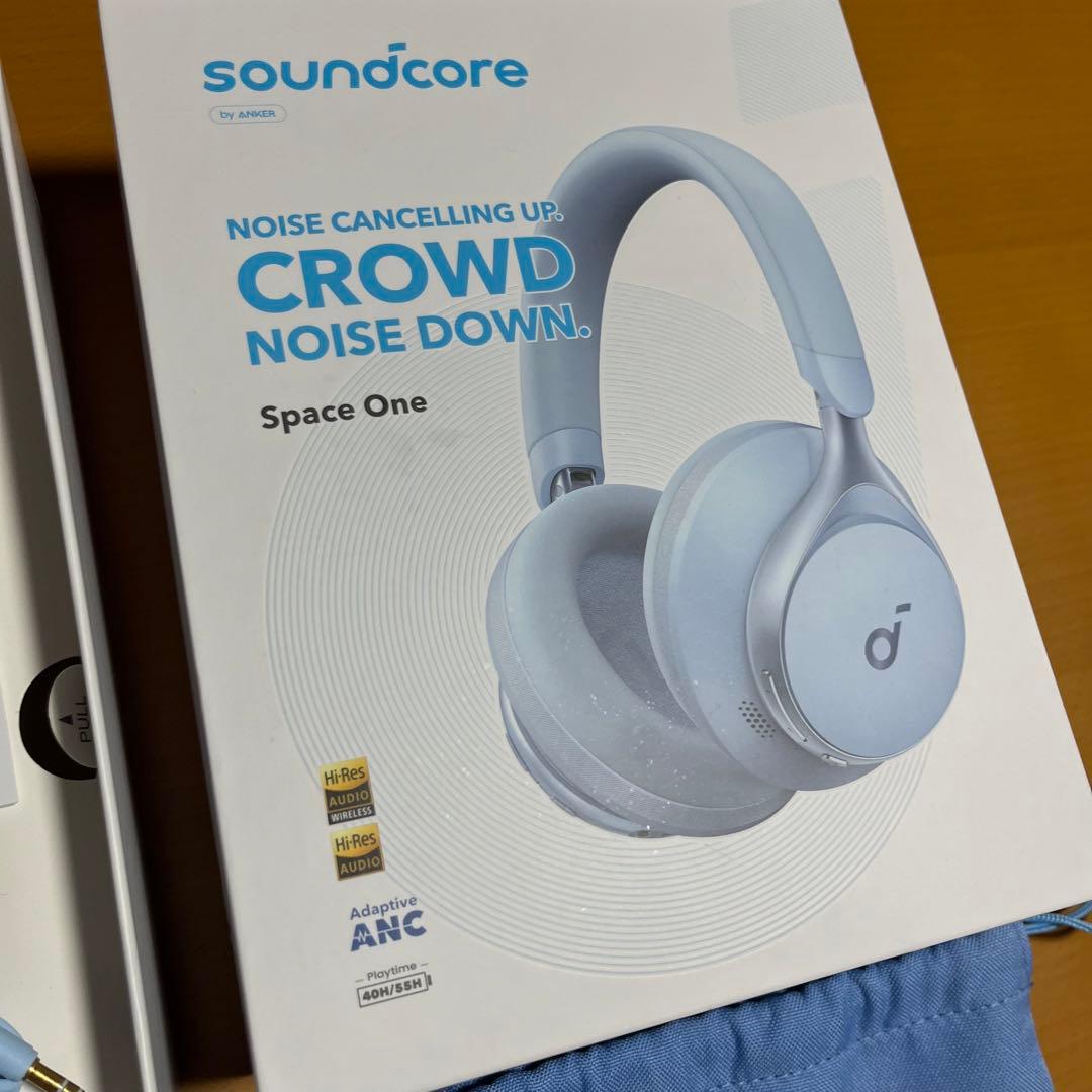 Anker soundcore Space One ワイヤレスヘッドホン　ブルー