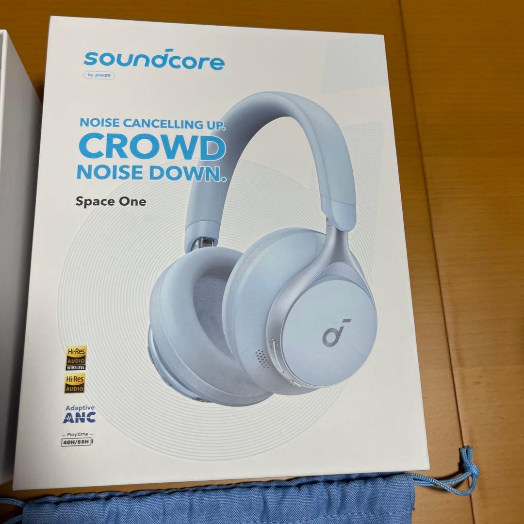 Anker soundcore Space One ワイヤレスヘッドホン　ブルー