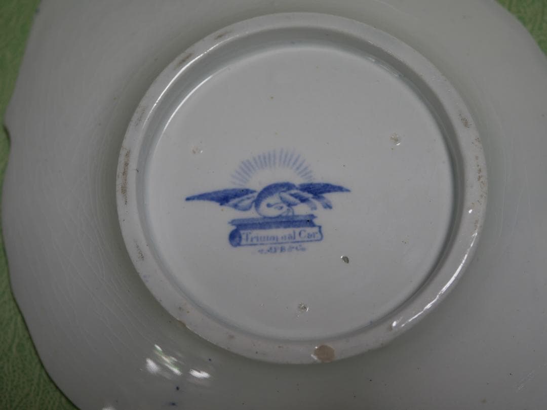 イギリスアンティーク ブルー＆ホワイト １９世紀半ば 約１９センチプレート