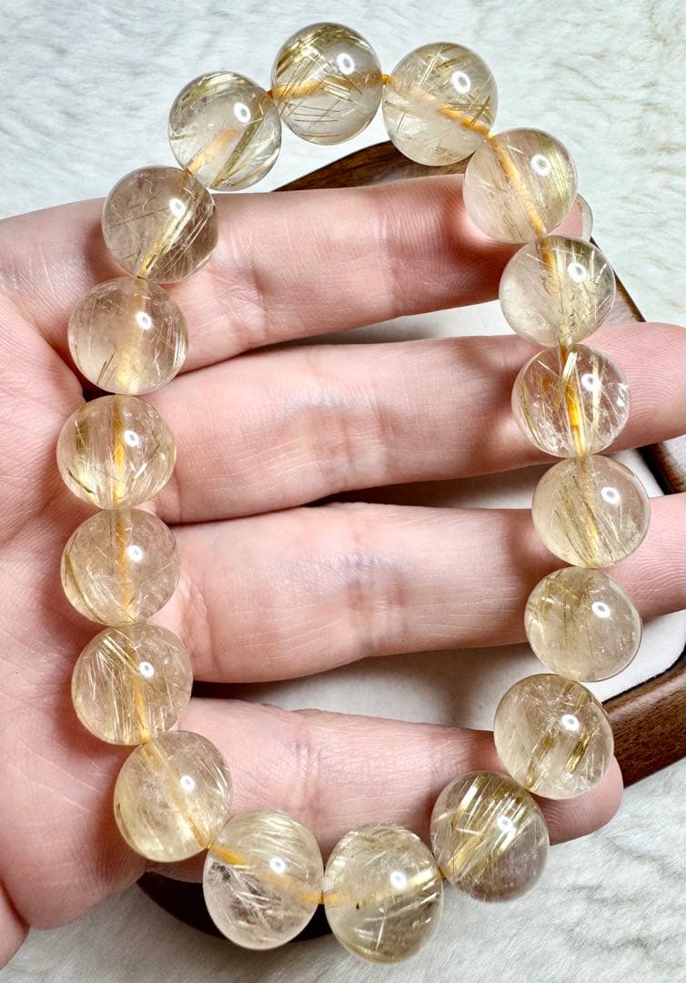 Pure Gold 上質•ゴールドルチルクォーツ ブレスレット パワーストーン