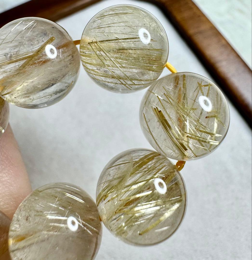 Pure Gold 上質•ゴールドルチルクォーツ ブレスレット パワーストーン