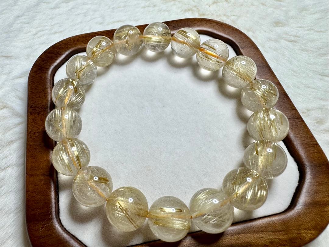 Pure Gold 上質•ゴールドルチルクォーツ ブレスレット パワーストーン