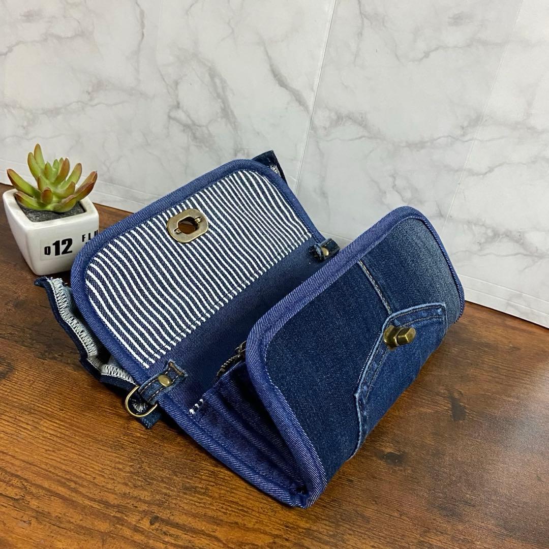 No.38 デニムリメイク【フリル付き 長財布】お財布バッグ ハンドメイド