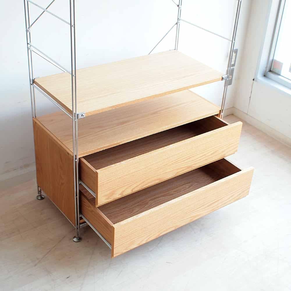 無印良品/MUJI オーク材 ステンレスユニットシェルフ ZR24335