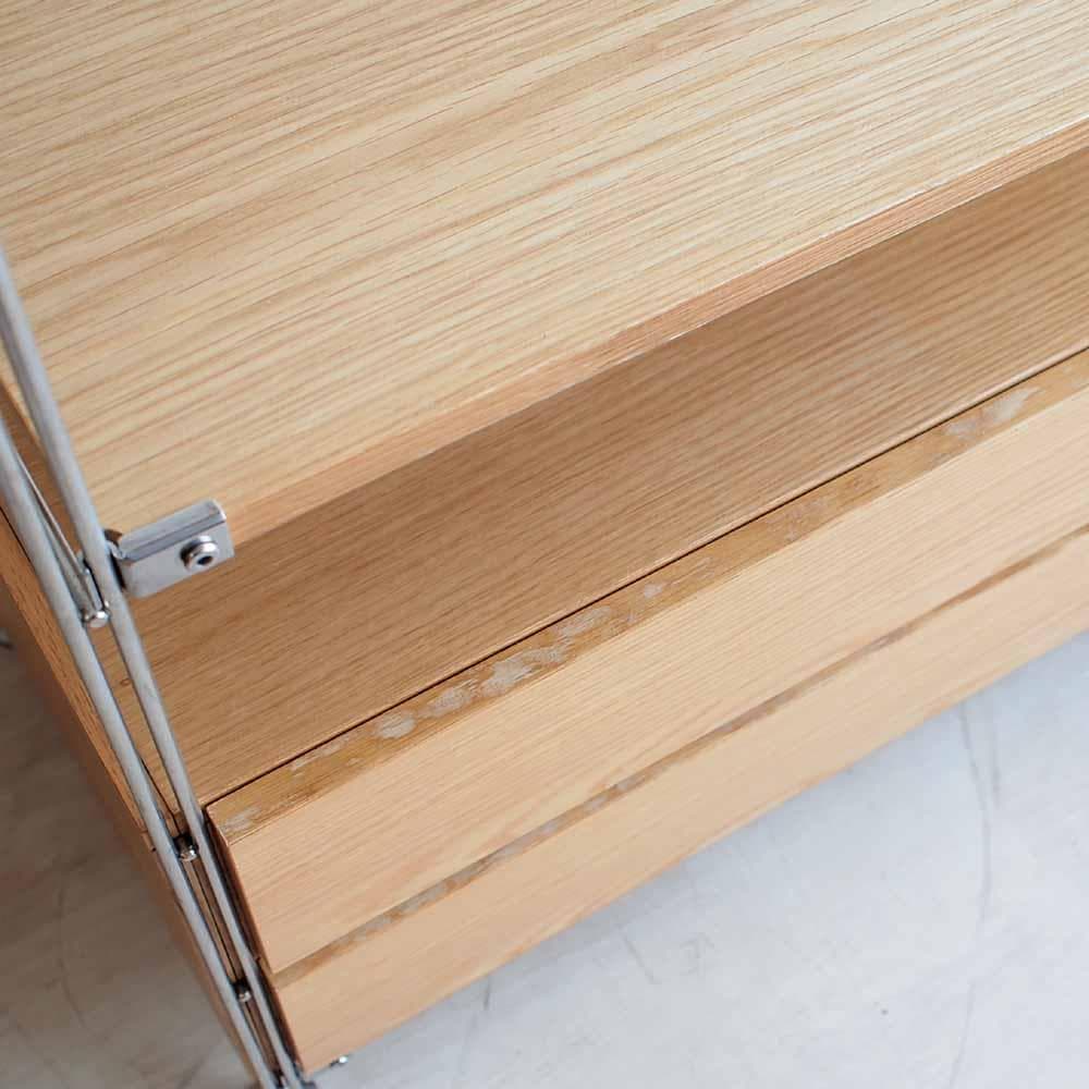 無印良品/MUJI オーク材 ステンレスユニットシェルフ ZR24335