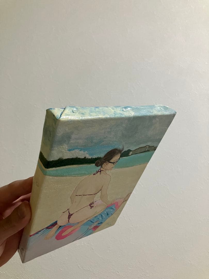 絵　絵画　アート　人物画　海　沖縄　ビーチ　日光浴　インテリア　癒し　セクシー