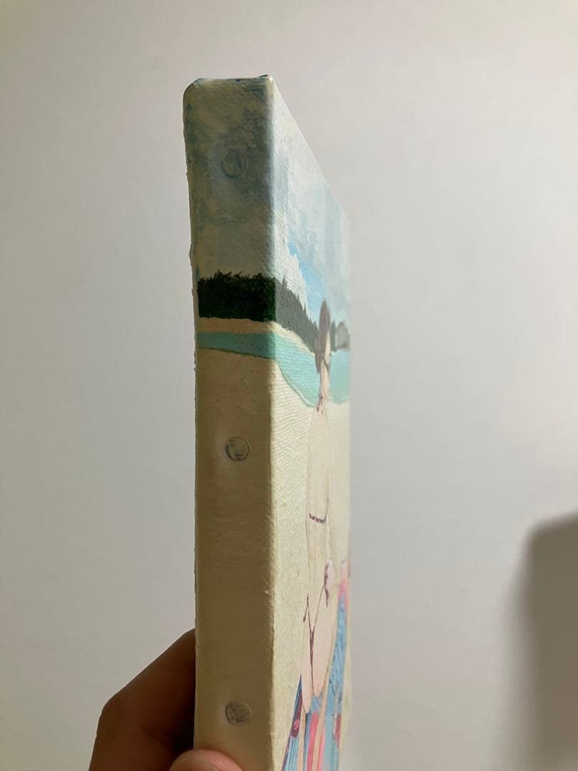 絵　絵画　アート　人物画　海　沖縄　ビーチ　日光浴　インテリア　癒し　セクシー