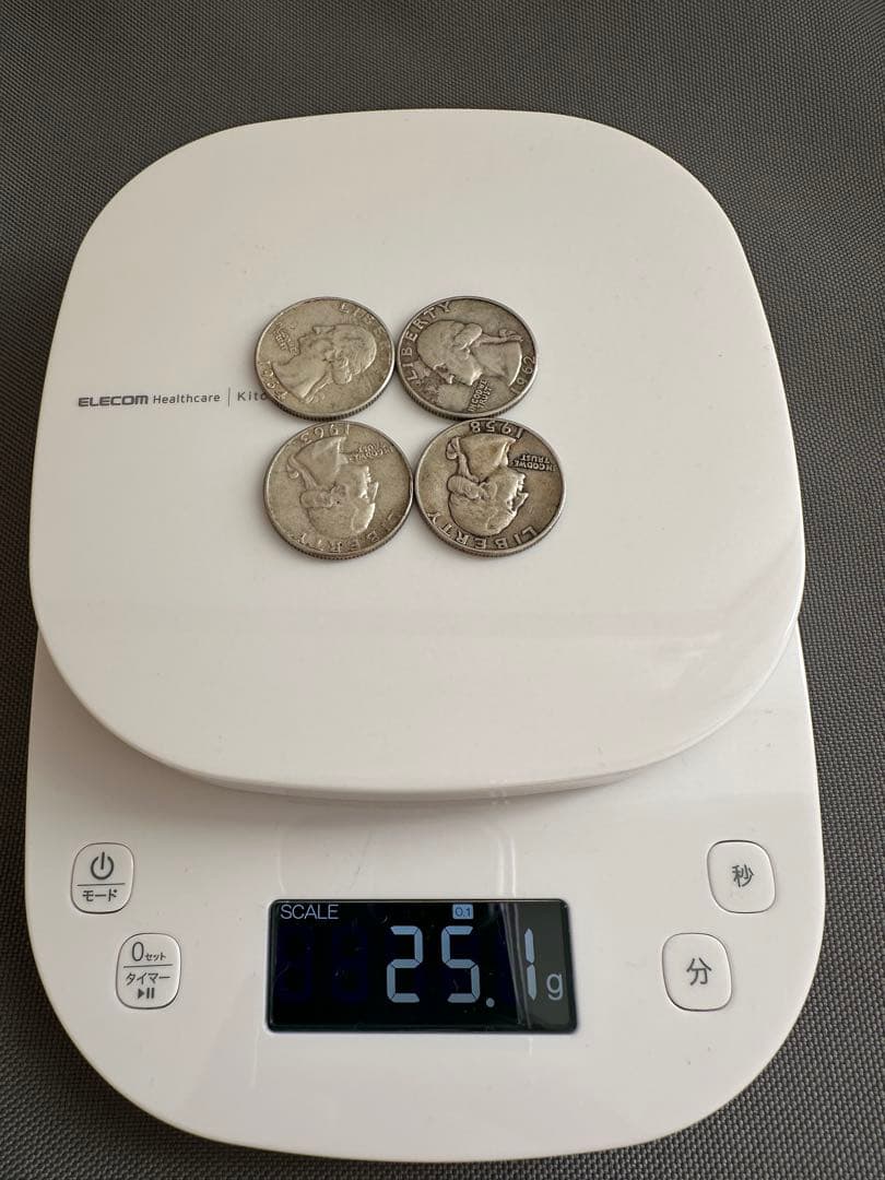 ブ*ー様 クォーターダラー　旧硬貨　銀貨　4枚
