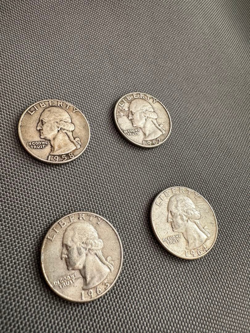 ブ*ー様 クォーターダラー　旧硬貨　銀貨　4枚