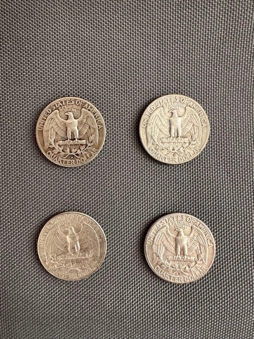 ブ*ー様 クォーターダラー　旧硬貨　銀貨　4枚