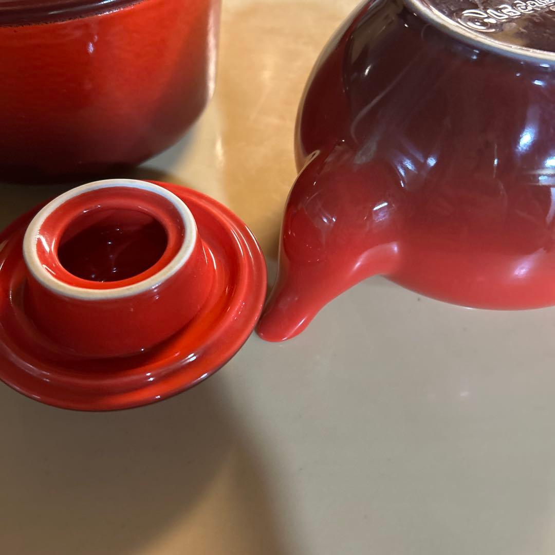 LE CREUSET 14型 両手鍋 ストーンウェア製ティーポット陶器セット