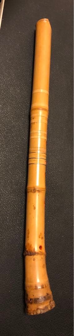 尺八　精華銘　銀三　唄口金　七孔　一尺九寸　都山流