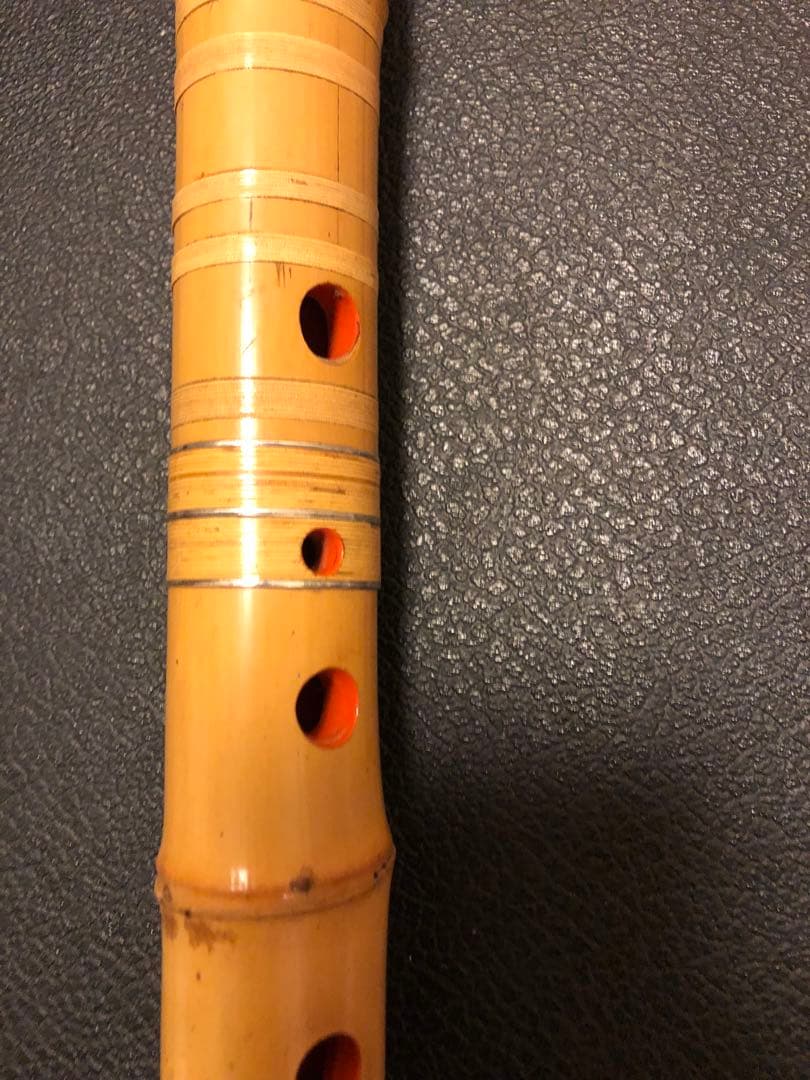 尺八　精華銘　銀三　唄口金　七孔　一尺九寸　都山流