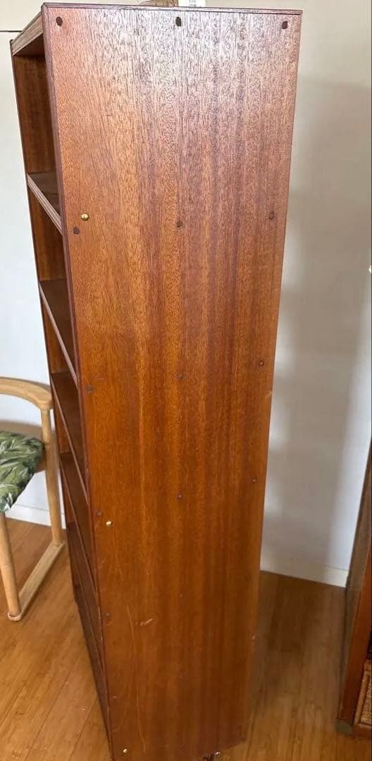 フランス製ビンテージ 木製シェルフ／真鍮鋲／木製キャスター【工具棚・総無垢材】