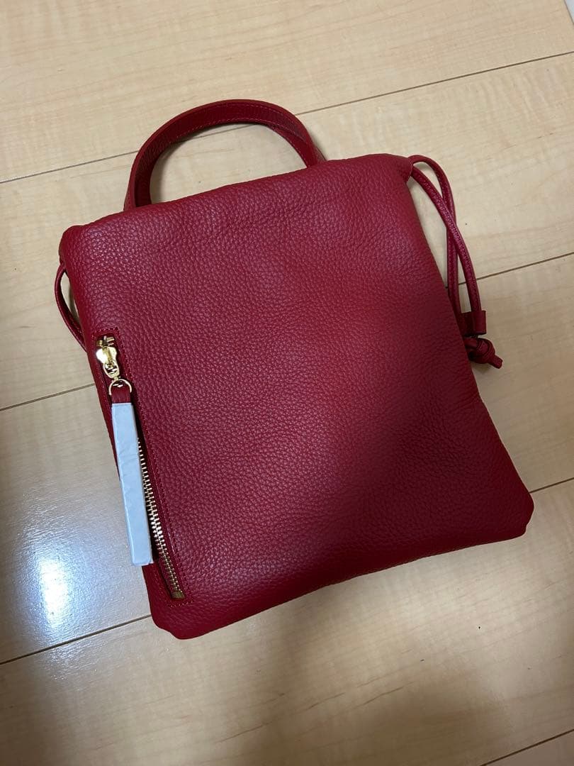 縦長巾着　2wayポシェット本革シンプルバック