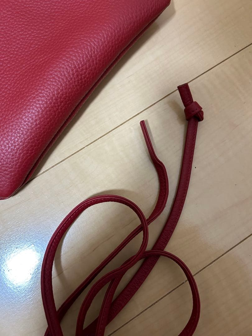 縦長巾着　2wayポシェット本革シンプルバック