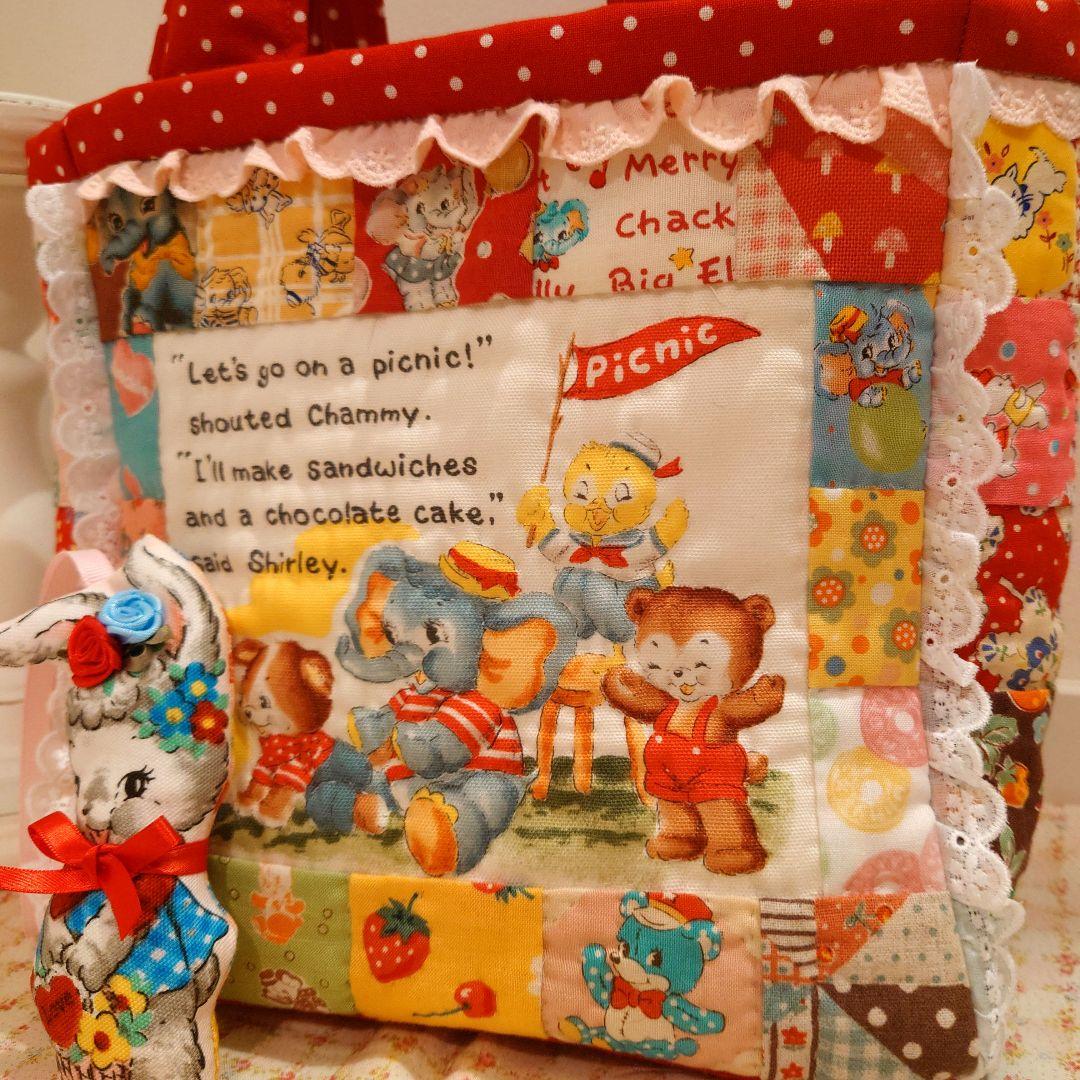 ハンドメイド　パッチワークミニバッグ