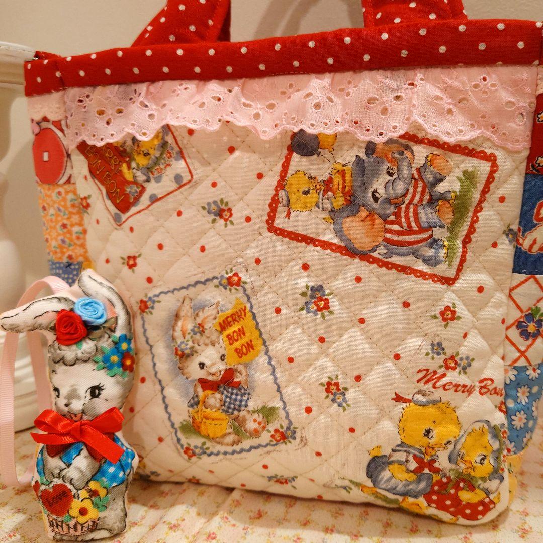 ハンドメイド　パッチワークミニバッグ