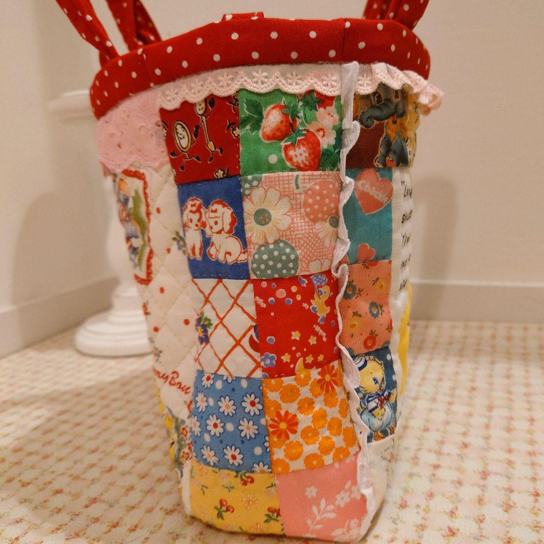 ハンドメイド　パッチワークミニバッグ