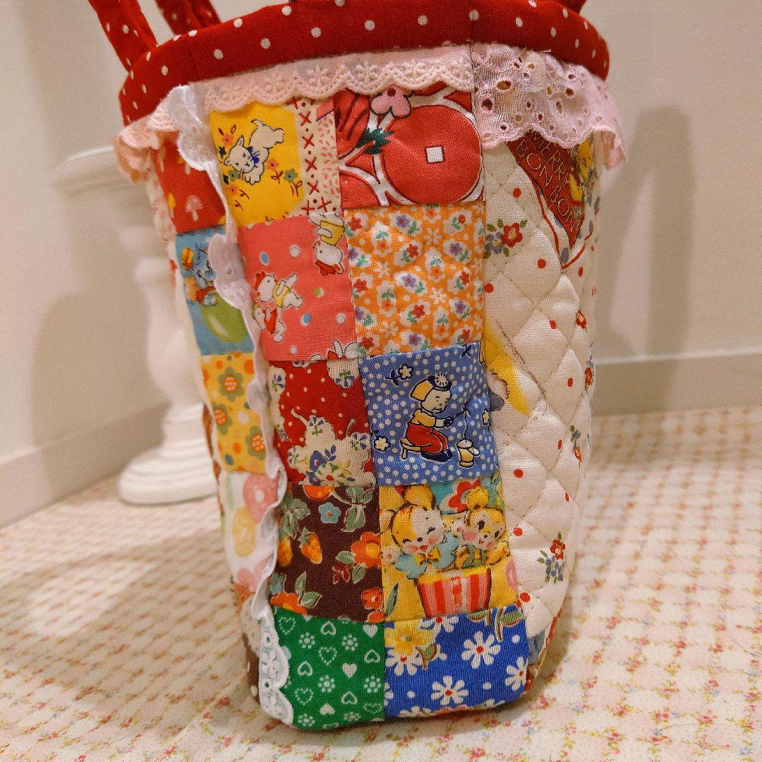 ハンドメイド　パッチワークミニバッグ