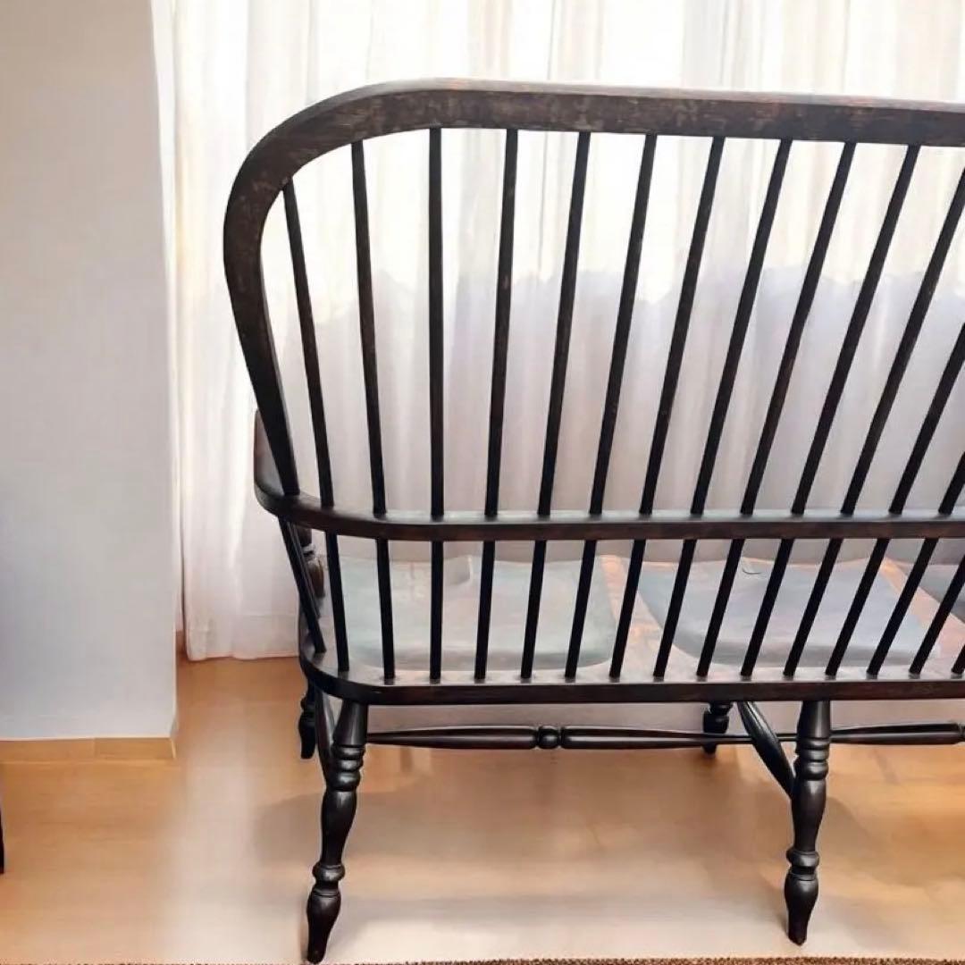 松本民芸家具 #513 長ウィンザーチェア 和モダン ベンチ 三人掛