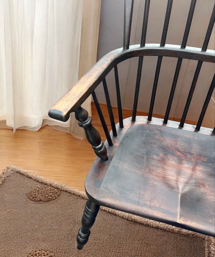 松本民芸家具 #513 長ウィンザーチェア 和モダン ベンチ 三人掛