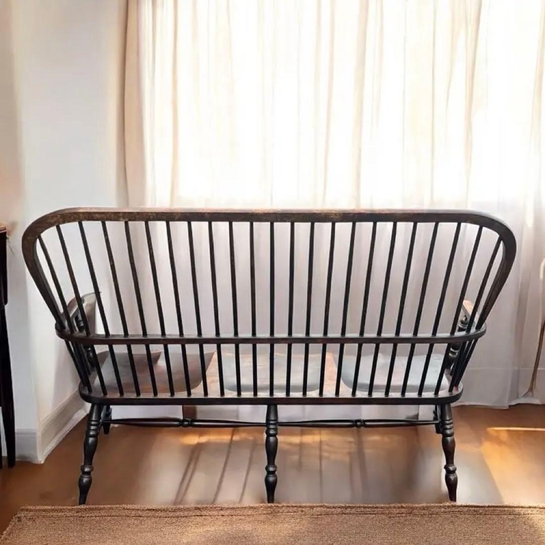 松本民芸家具 #513 長ウィンザーチェア 和モダン ベンチ 三人掛