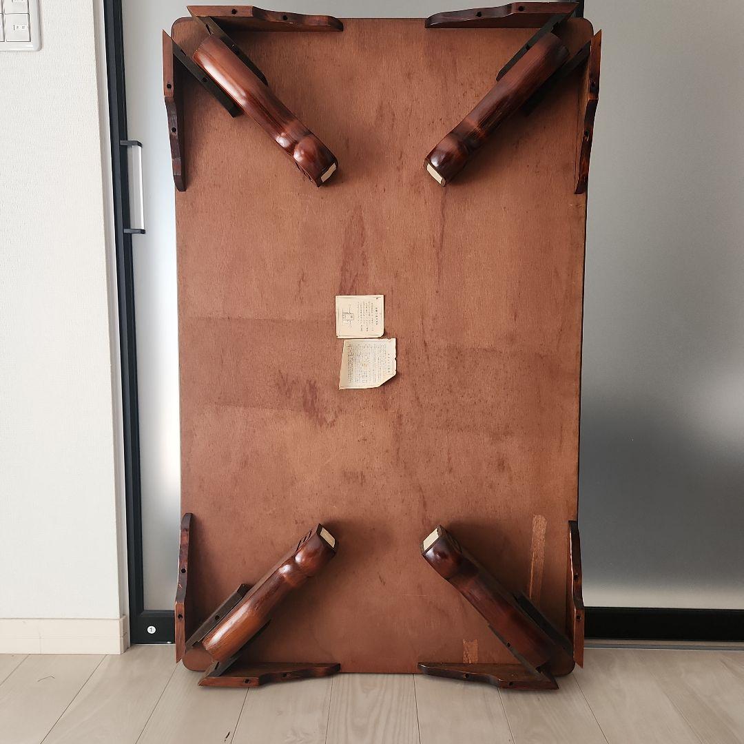 軽量木製座卓　折り畳み可能な脚　昭和レトロ