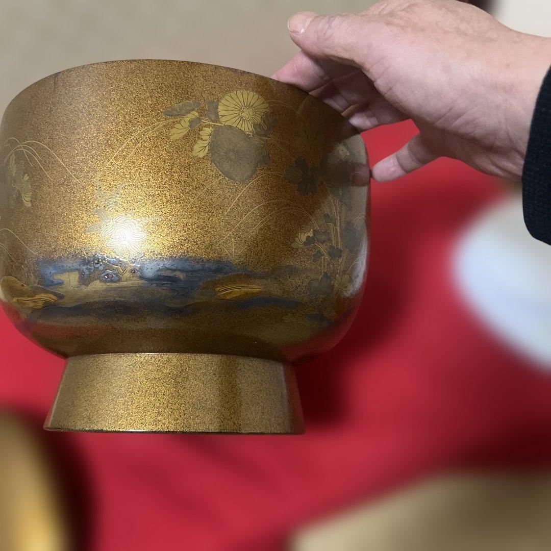 時代骨董品　古美術　梨子地蒔絵御菓子器