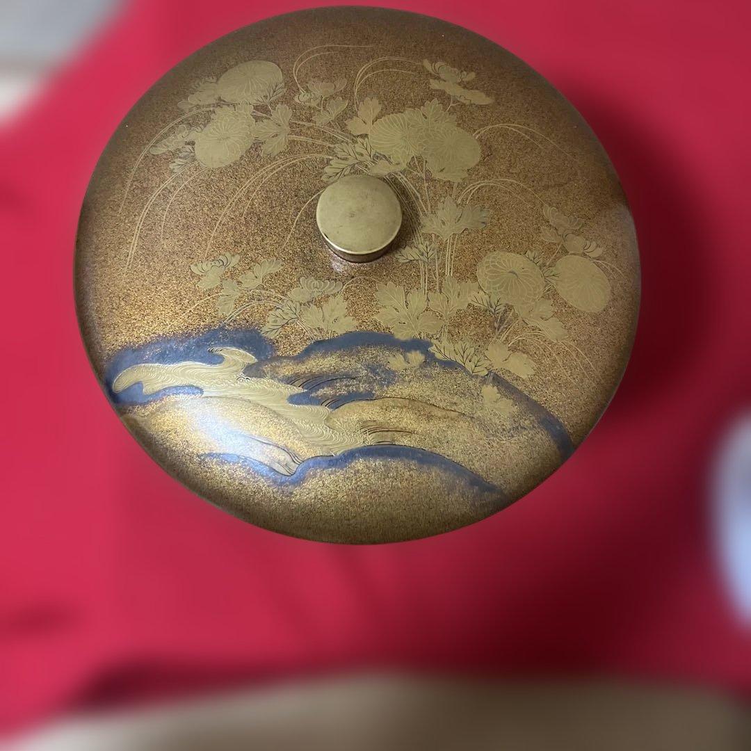 時代骨董品　古美術　梨子地蒔絵御菓子器