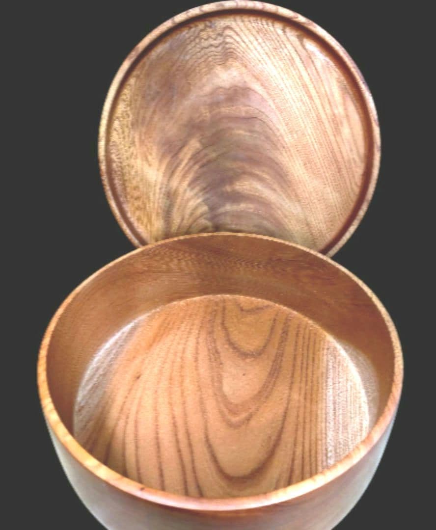 【未使用品】木目が美しい■木地茶櫃■