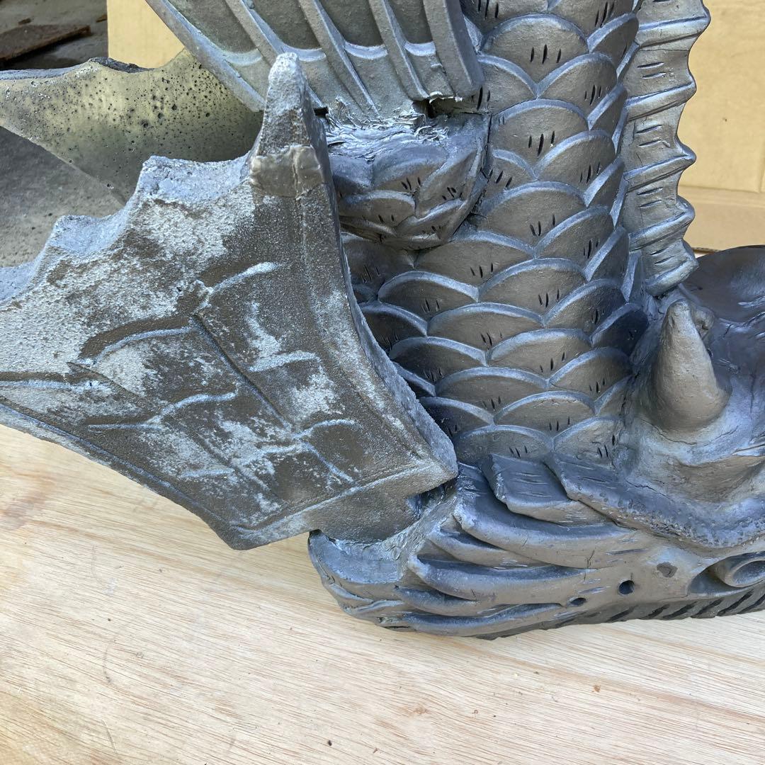 訳あり　希少‼️特大　シャチホコ　古瓦　置物　オブジェ　重さ約23kg引き取り限定