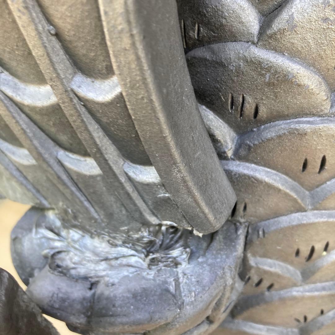 訳あり　希少‼️特大　シャチホコ　古瓦　置物　オブジェ　重さ約23kg引き取り限定