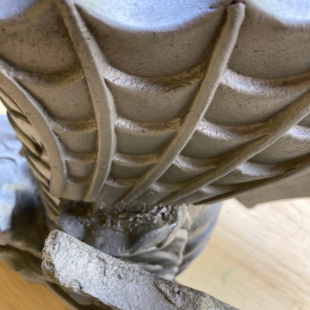 訳あり　希少‼️特大　シャチホコ　古瓦　置物　オブジェ　重さ約23kg引き取り限定