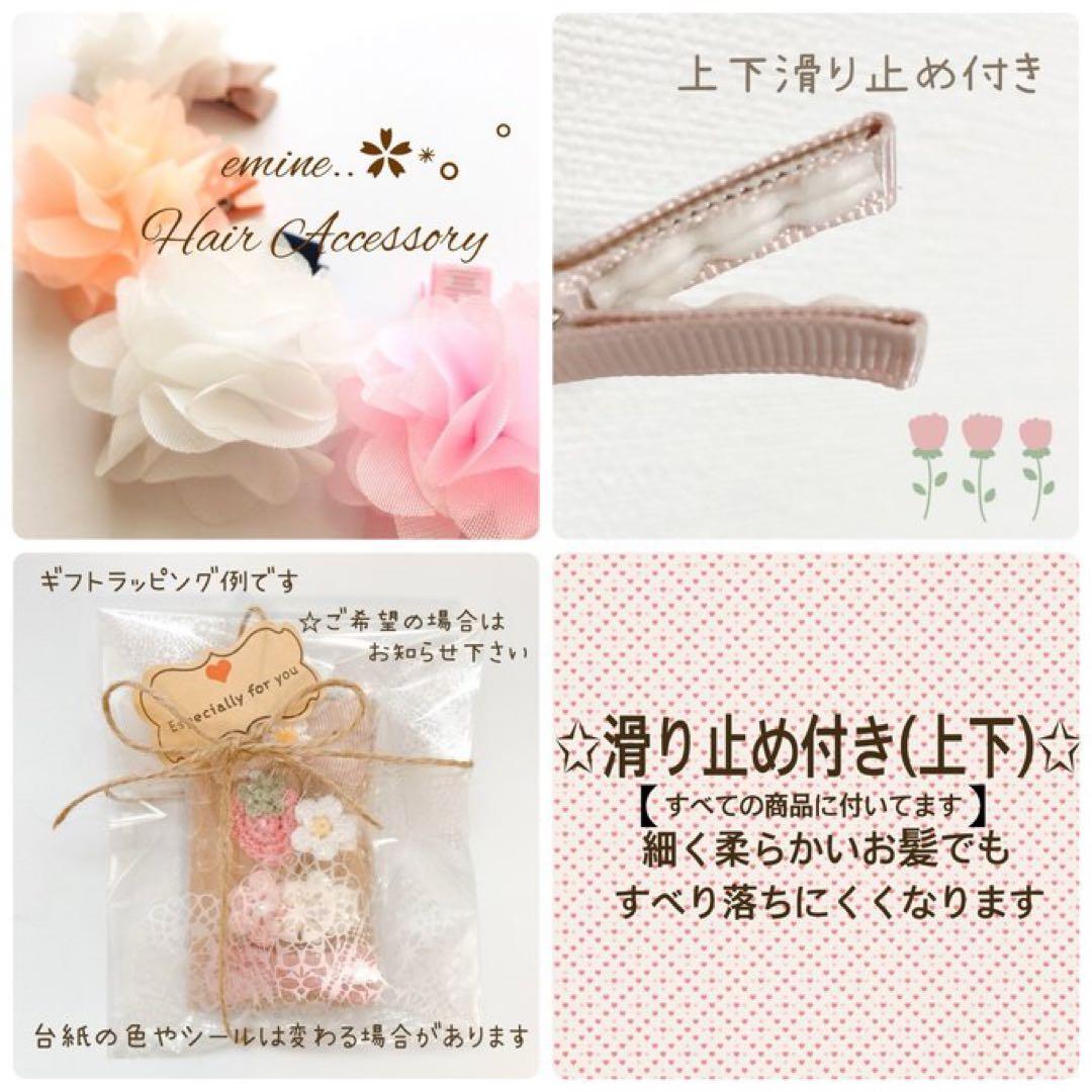 オーダーメイド♡デニムドットリボン♡ベビーヘアクリップ 赤ちゃんクリップ