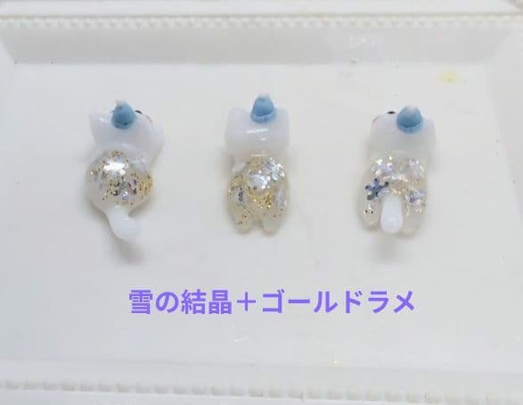 レジン パーツ 雪の結晶 ニット帽 猫