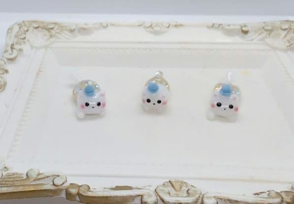 レジン パーツ 雪の結晶 ニット帽 猫