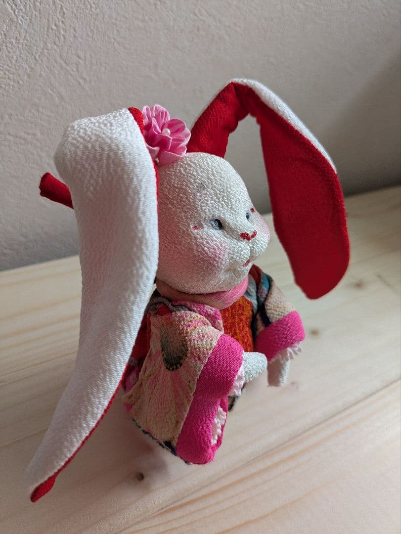 創作人形　古布　ちりめん　耳長うさぎ