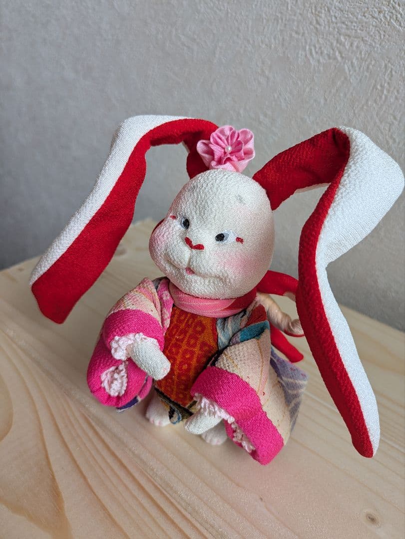 創作人形　古布　ちりめん　耳長うさぎ