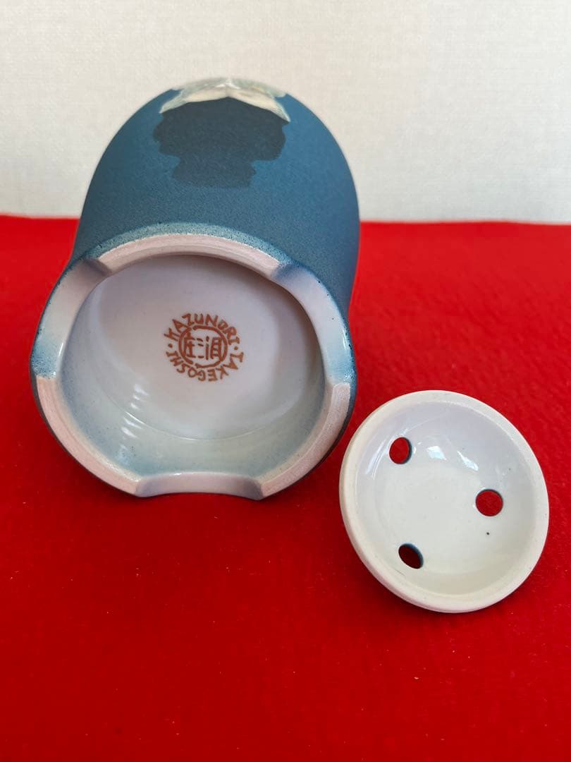 武腰一憲 サマルカンドブルー 大型 香炉 『色絵 遠い日 香器 天影』 K376