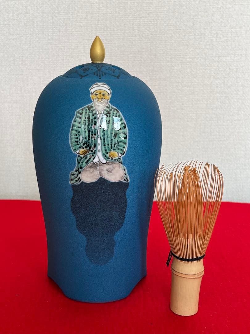 武腰一憲 サマルカンドブルー 大型 香炉 『色絵 遠い日 香器 天影』 K376